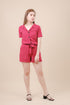 Sienna Paperbag Shorts in Maroon